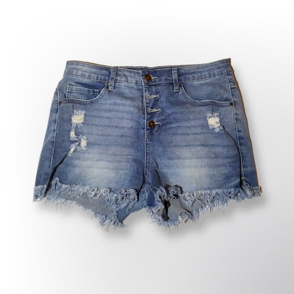 DISSTRESSED JEAN SHORTS SIZE M